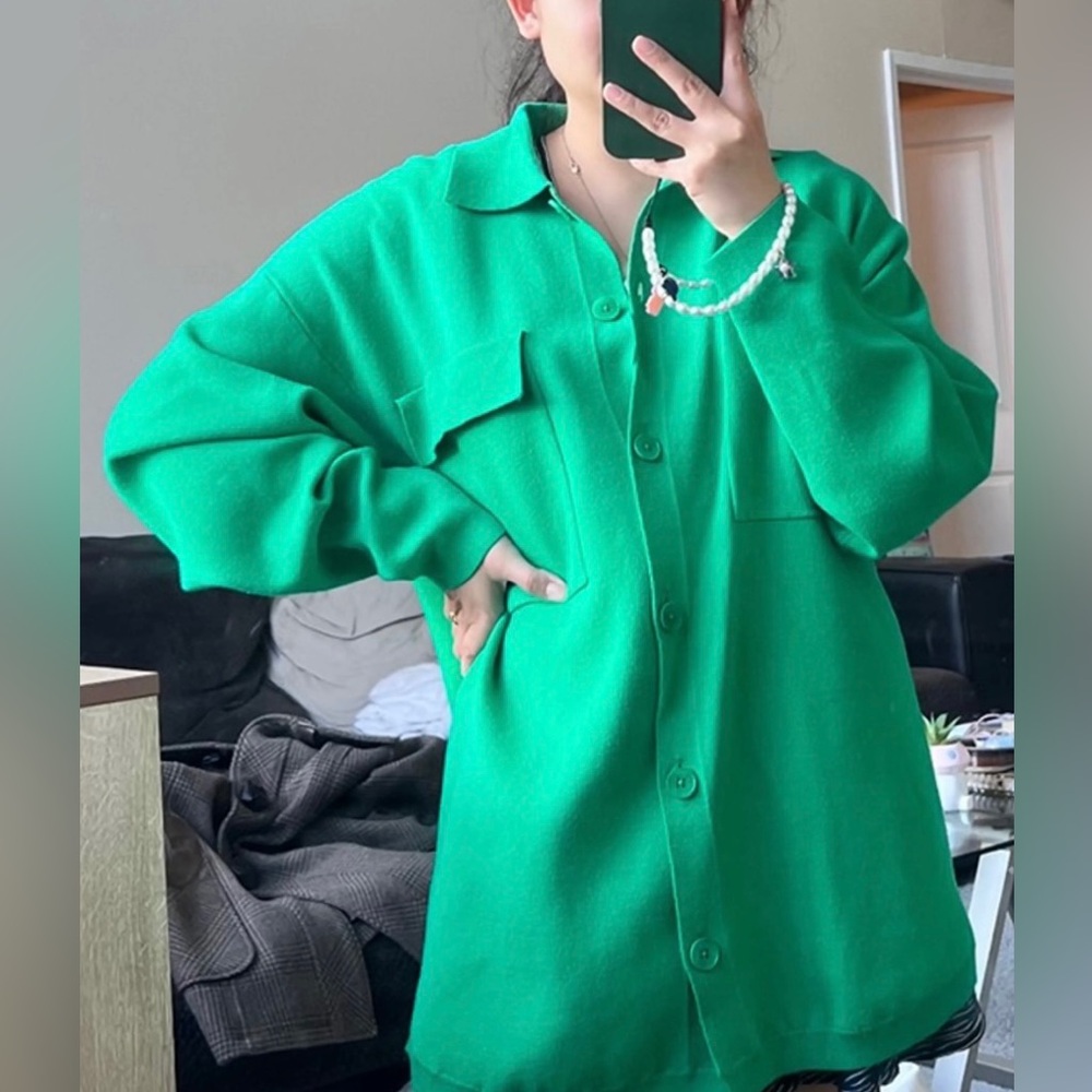 Aritzia Wilfred Free Ronnie Sweater Womens Extra Small Kelly Green Over Sized